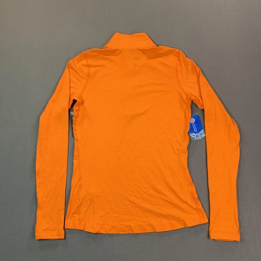 NEW Clemson Tigers Shirt Women S Orange NCAA Football Nike Dri Fit 1/4 Zip STAIN